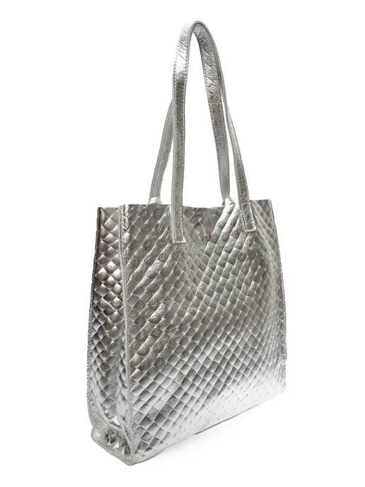 Anna Luchini Zilver Rundleer Tas - Image 2