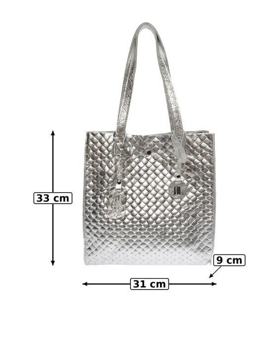 Anna Luchini Zilver Rundleer Tas - Image 4