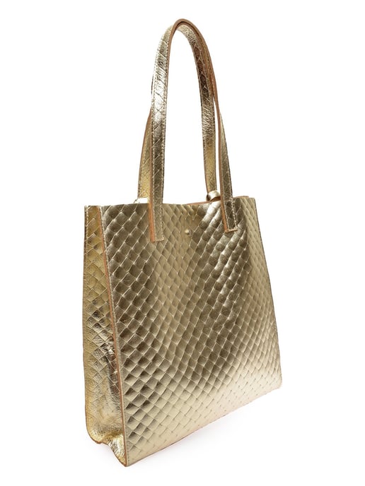 Anna Luchini Goud Rundleer Tas - Image 2