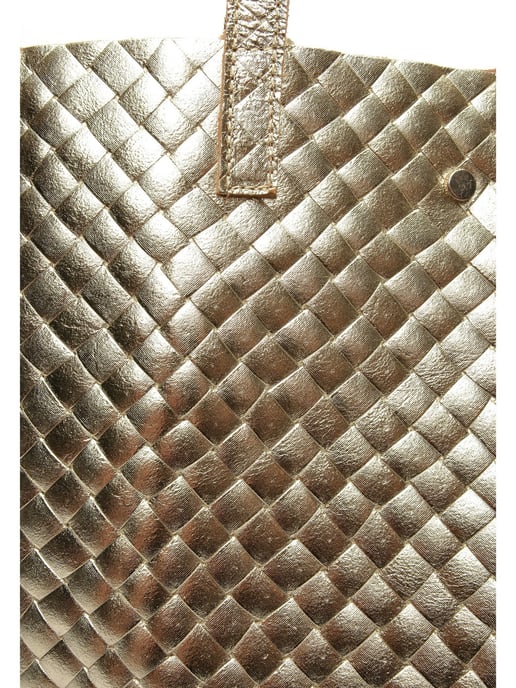 Anna Luchini Goud Rundleer Tas - Image 3
