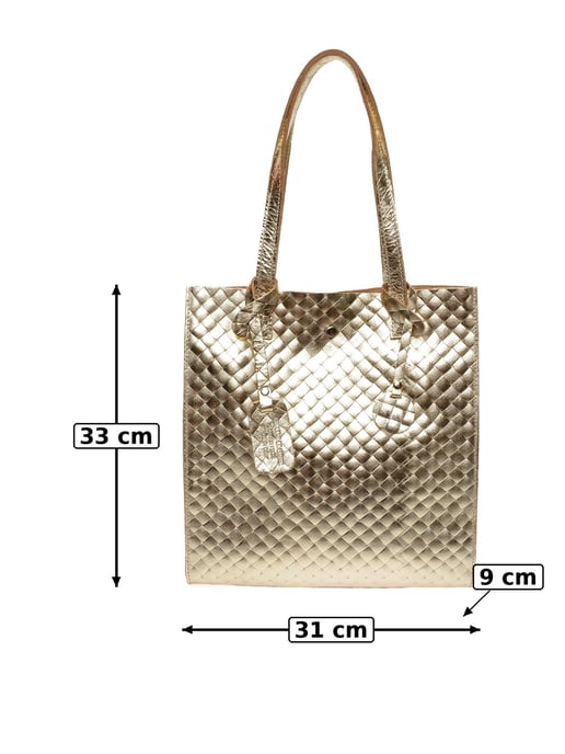 Anna Luchini Goud Rundleer Tas - Image 6