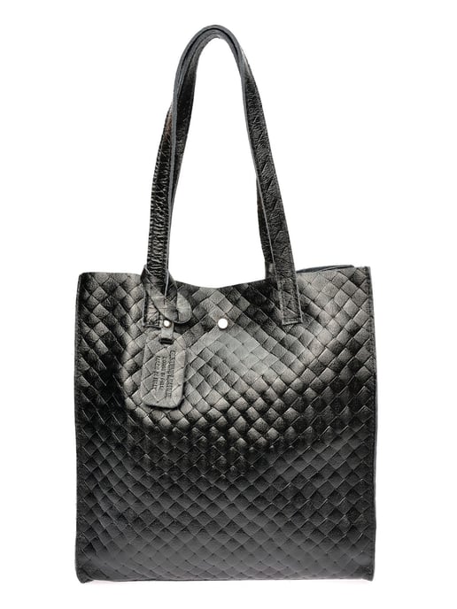 Anna Luchini Zwart Rundleer Tas - Image 1