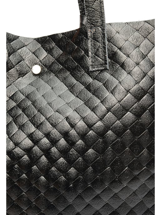 Anna Luchini Zwart Rundleer Tas - Image 3