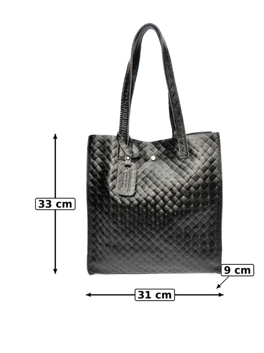 Anna Luchini Zwart Rundleer Tas - Image 6