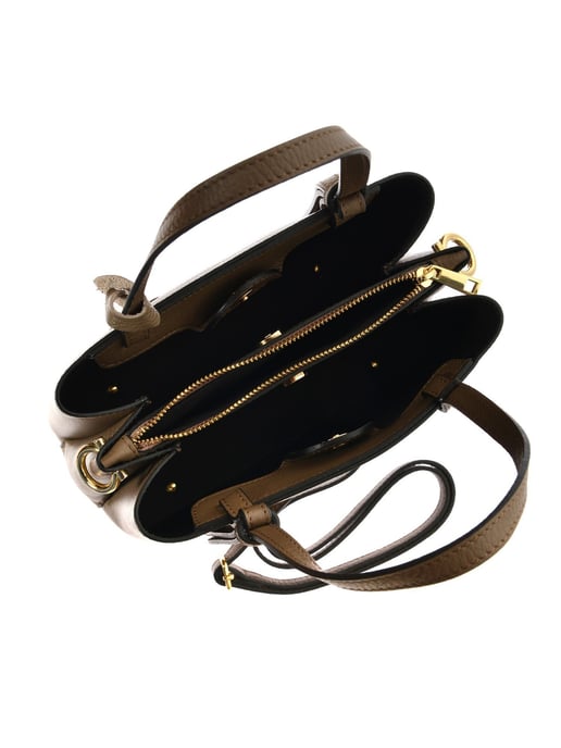 Isabella Rhea Beige Rundleer Tas - Image 4