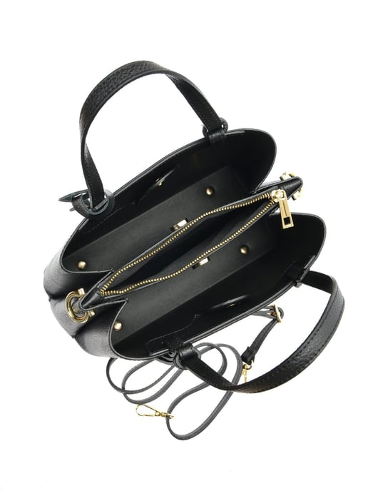 Isabella Rhea Zwart Rundleer Tas - Image 4