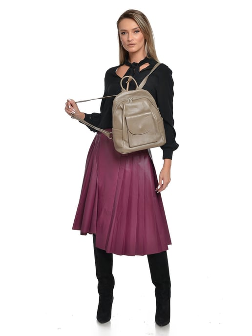 Anna Luchini Beige Rundleer Tas - Image 5