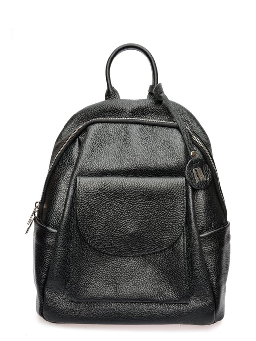Anna Luchini Zwart Rundleer Tas - Image 1