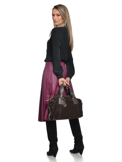 Anna Luchini Bordeauxrood Rundleer Tas - Image 5