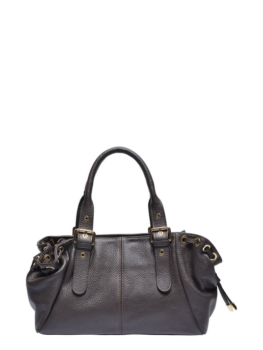 Anna Luchini Bordeauxrood Rundleer Tas - Image 1