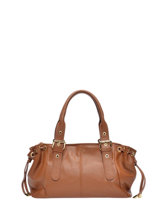 Anna Luchini Brown Rundleer Tas - Image 1