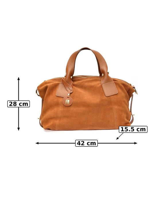 Anna Luchini Brown Rundleer Tas - Image 6