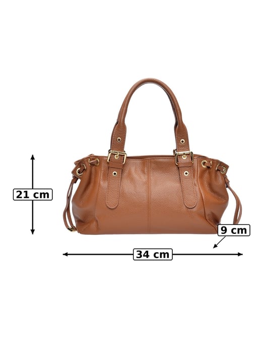 Anna Luchini Brown Rundleer Tas - Image 4