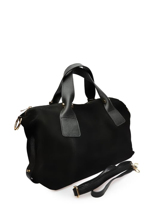 Anna Luchini Zwart Rundleer Tas - Image 2
