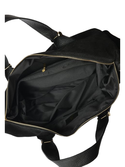 Anna Luchini Zwart Rundleer Tas - Image 4