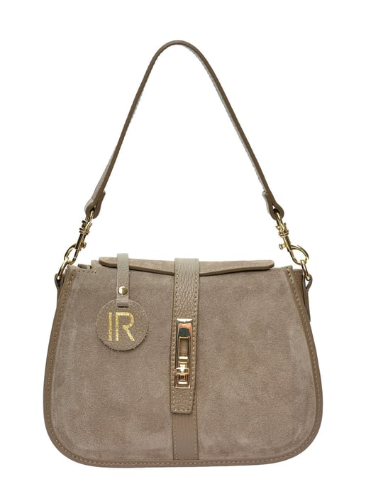 Isabella Rhea Beige Rundleer Tas - Image 1