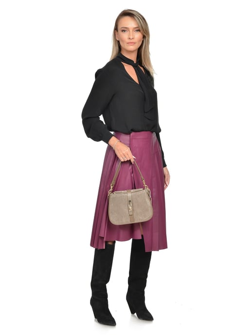 Isabella Rhea Beige Rundleer Tas - Image 5