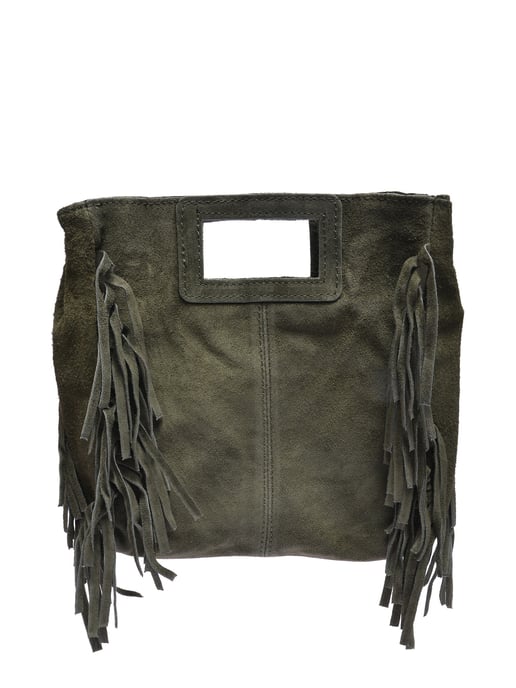Anna Luchini Khaki Rundleer Tas - Image 1