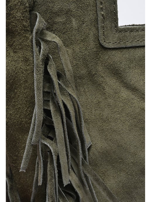 Anna Luchini Khaki Rundleer Tas - Image 3