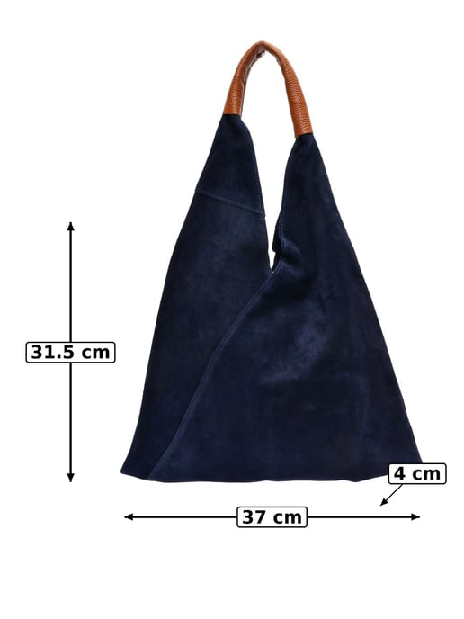 Anna Luchini Blauw Rundleer Tas - Image 6