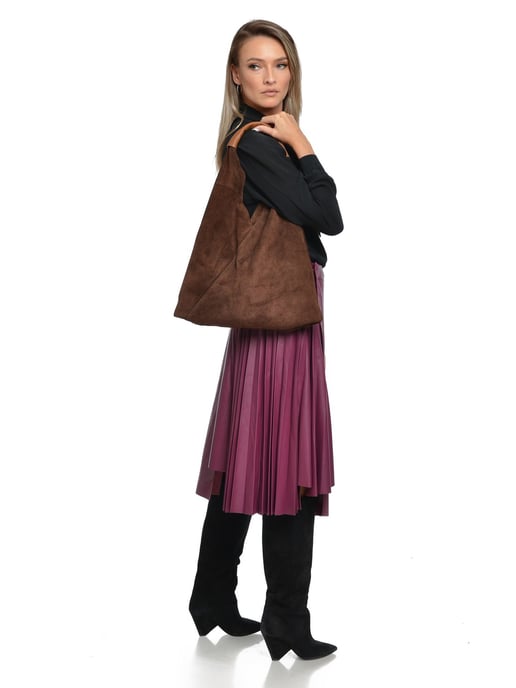 Anna Luchini Bordeauxrood Rundleer Tas - Image 3