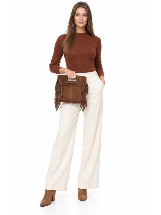 Anna Luchini Bordeauxrood Rundleer Tas - Image 6