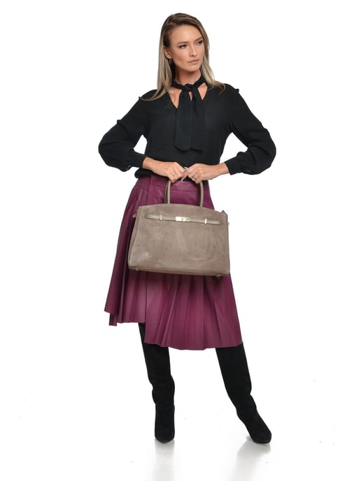 Isabella Rhea Beige Rundleer Tas - Image 5