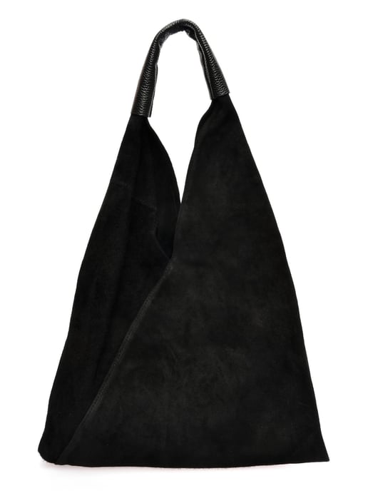 Anna Luchini Zwart Rundleer Tas - Image 1