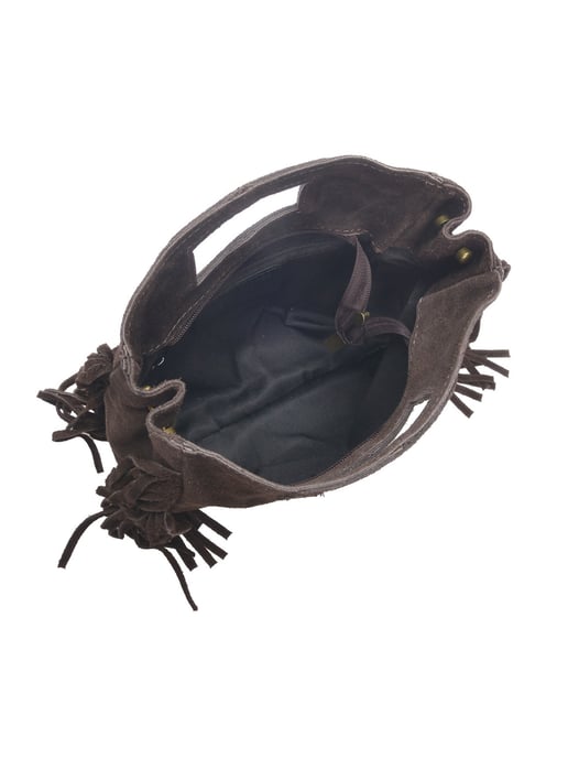 Anna Luchini Bordeauxrood Rundleer Tas - Image 4