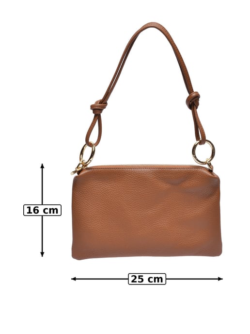 Anna Luchini Brown Rundleer Tas - Image 5
