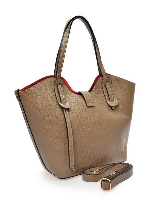 Isabella Rhea Beige Rundleer Tas - Image 2