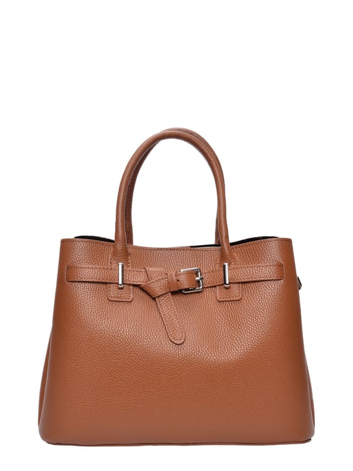 Anna Luchini Brown Rundleer Tas - Image 1