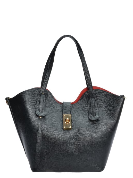 Isabella Rhea Zwart Rundleer Tas - Image 1