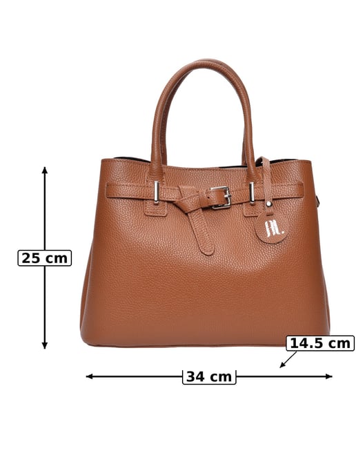 Anna Luchini Brown Rundleer Tas - Image 6