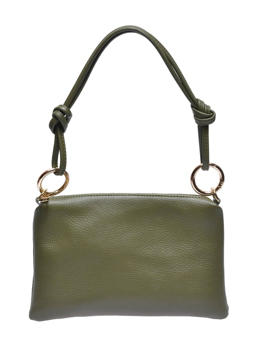 Anna Luchini Khaki Rundleer Tas - Image 1