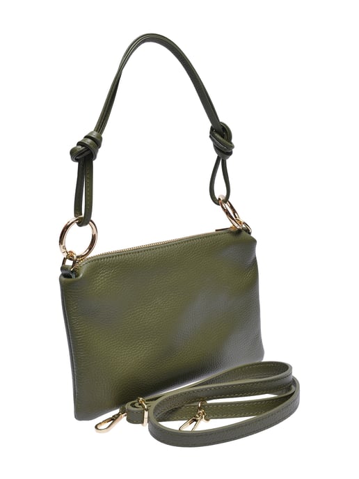 Anna Luchini Khaki Rundleer Tas - Image 2