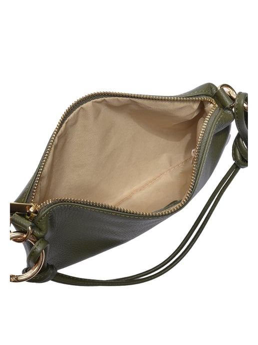 Anna Luchini Khaki Rundleer Tas - Image 4
