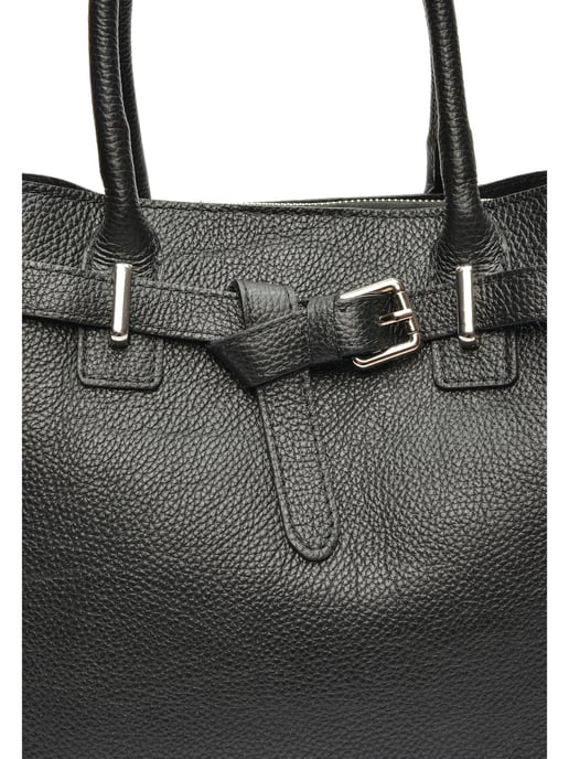 Anna Luchini Zwart Rundleer Tas - Image 3