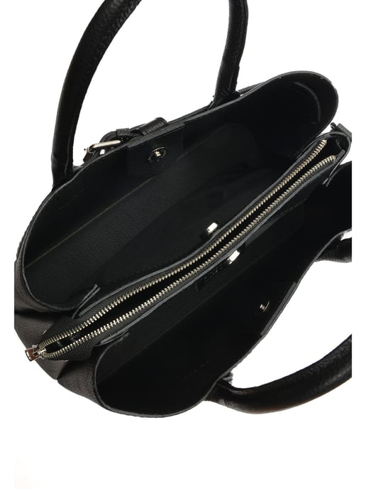 Anna Luchini Zwart Rundleer Tas - Image 4