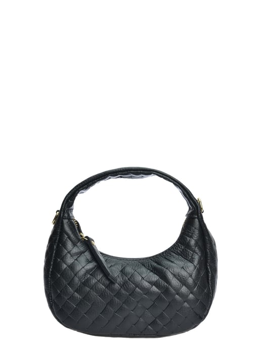 Anna Luchini Zwart Rundleer Tas - Image 1