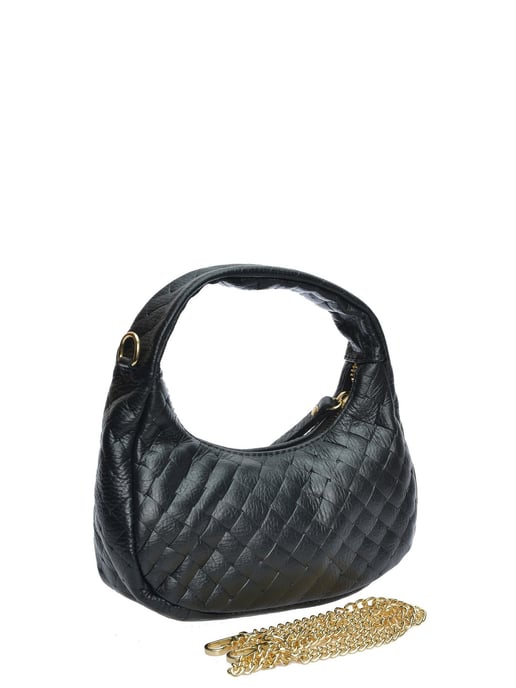 Anna Luchini Zwart Rundleer Tas - Image 2