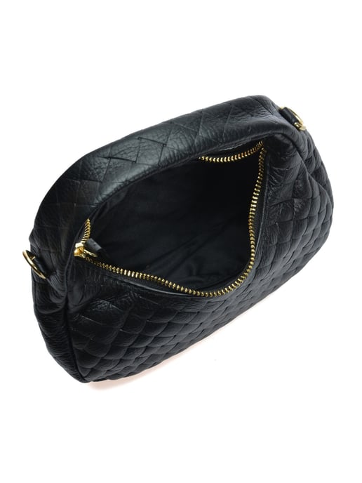 Anna Luchini Zwart Rundleer Tas - Image 4