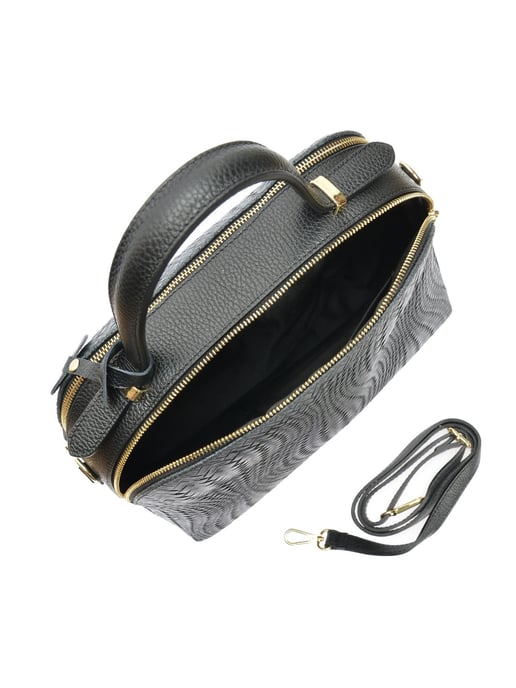 Isabella Rhea Zwart Rundleer Tas - Image 4