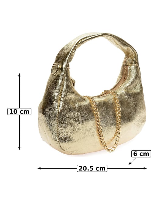 Anna Luchini Goud Rundleer Tas - Image 5