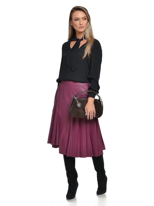 Anna Luchini Bordeauxrood Rundleer Tas - Image 5