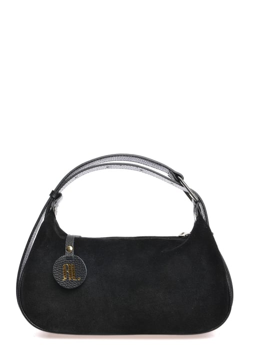 Anna Luchini Zwart Rundleer Tas - Image 1