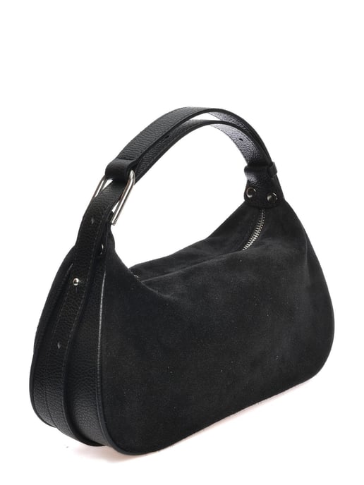 Anna Luchini Zwart Rundleer Tas - Image 2