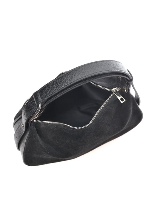 Anna Luchini Zwart Rundleer Tas - Image 4