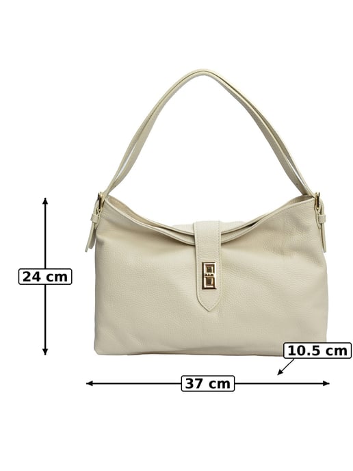 Anna Luchini Beige Rundleer Tas - Image 6