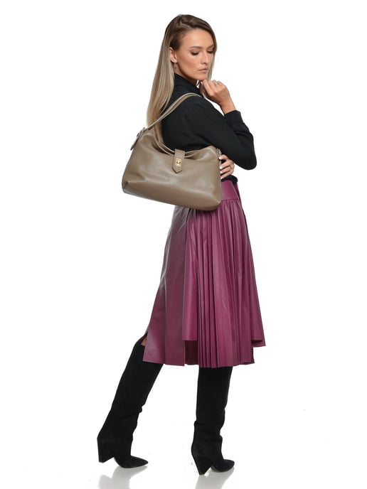 Anna Luchini Beige Rundleer Tas - Image 5